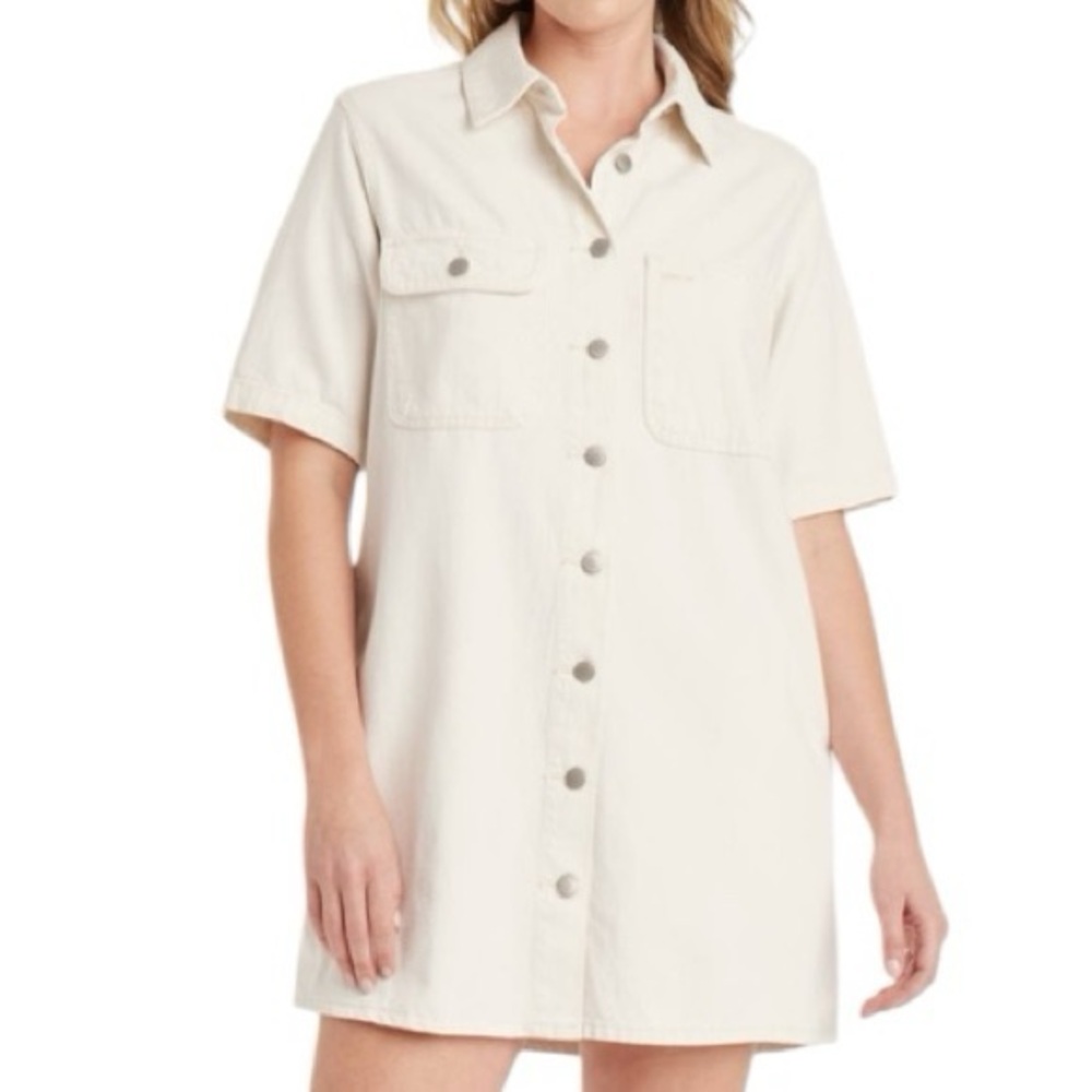Universal Thread Cream Collared Shirt - image 1